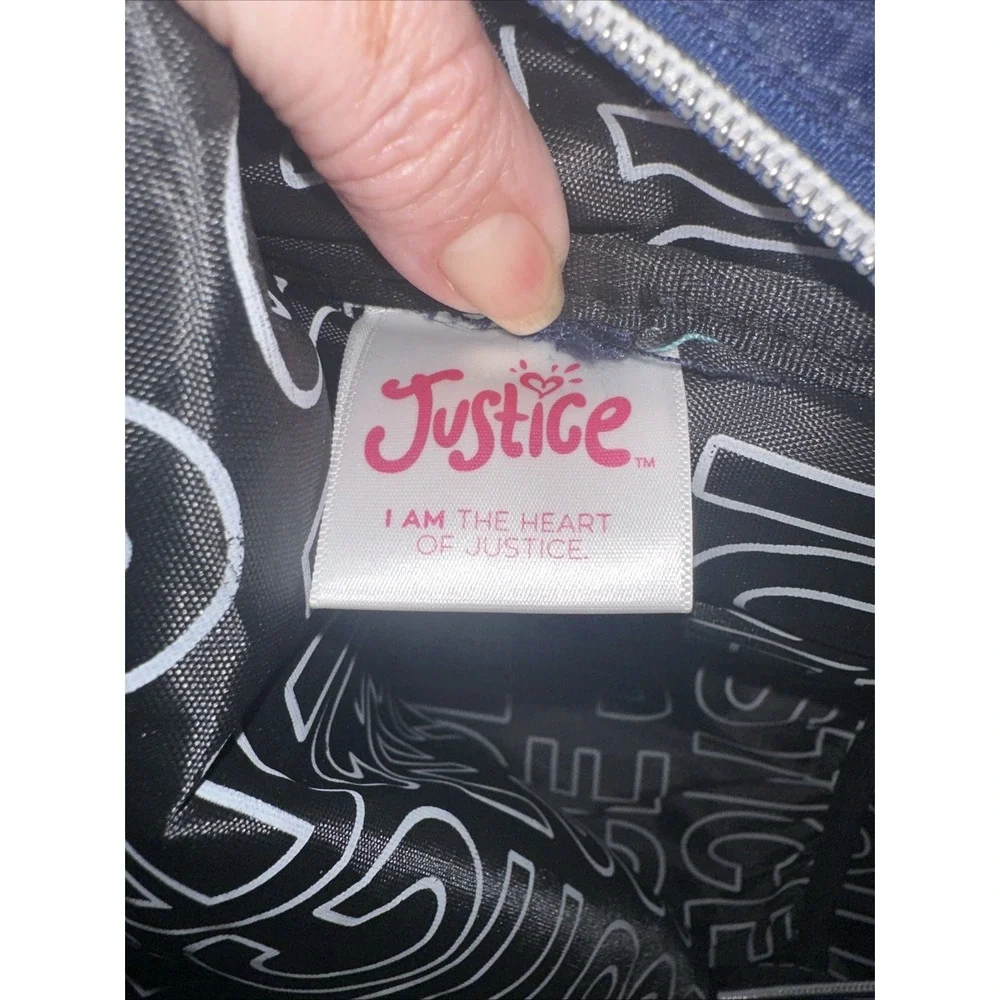 Justice 2004 Exclusive Backpack Paint Splatter  Iridescent Front Pocket 17